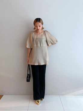 「GALLEST（ギャレスト）の◆スクエアスモールボストン（ハンドバッグ）」を使った、GALLEST  OFFICIALさん（レディース・159cm）の夏コーディネート