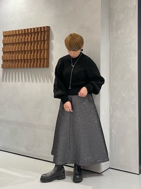 「黒ニット」｜GALLEST  OFFICIALさん（レディース・153cm）の冬コーディネート