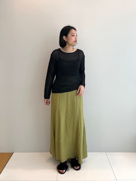 「黒ニット」｜GALLEST  OFFICIALさん（レディース・159cm）の夏コーディネート