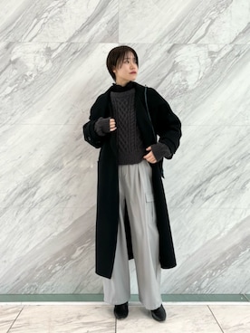 「クロップドトップス」｜「アイテム（その他アウター）」を使った、GALLEST  OFFICIALさん（レディース・166cm）の冬コーディネート