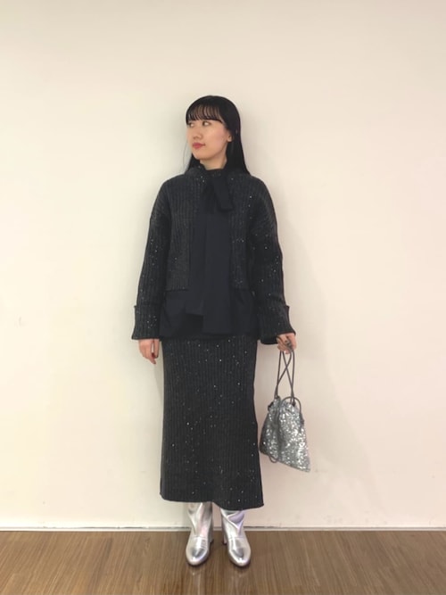 GALLEST / ギャレスト スパンコール混Vネックニット スパンコール混Vネックニット（ニット/セーター） | GALLEST