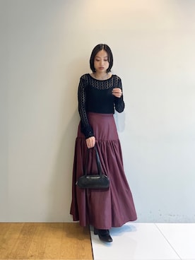 「GALLEST（ギャレスト）の◆スクエアスモールボストン（ハンドバッグ）」を使った、GALLEST  OFFICIALさん（レディース・159cm）の秋コーディネート