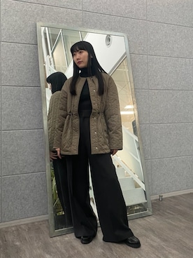 「ラメニット」｜「アイテム（その他アウター）」を使った、GALLEST  OFFICIALさん（レディース・160cm）の冬コーディネート
