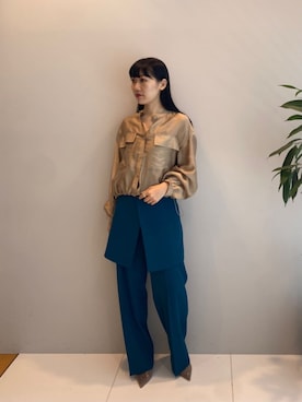 「ラップスカート」｜「アイテム（ブルゾン）」を使った、GALLEST  OFFICIALさん（レディース・160cm）の秋コーディネート