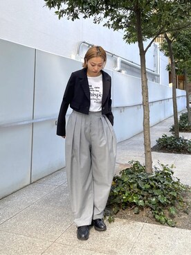 「GALLEST（ギャレスト）のアイテム（テーラードジャケット）」を使った、GALLEST  OFFICIALさん（レディース・159cm）の冬コーディネート