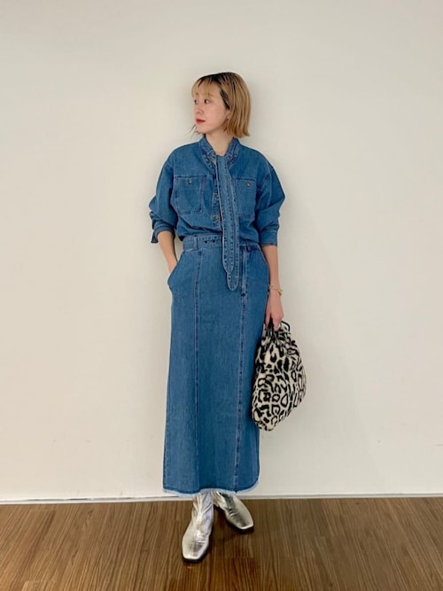 GALLEST / ギャレスト リボンデニムシャツ セール】リボンデニムシャツ（シャツ/ブラウス）｜GALLEST