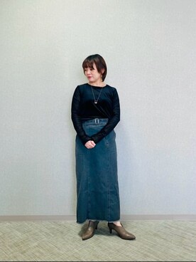 「アイテム（デニムスカート、グレー系）」を使った、GALLEST  OFFICIALさん（レディース・150cm）の夏コーディネート