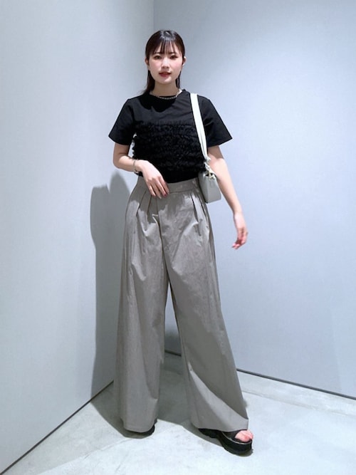 INDIVI GALLEST パンツ タイプライターラップワイドパンツ レディース