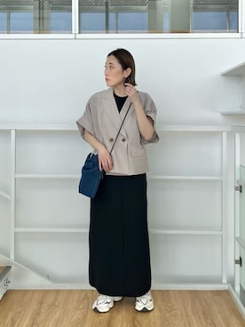 「半袖」｜「アイテム（テーラードジャケット）」を使った、GALLEST  OFFICIALさん（レディース・158cm）の春コーディネート