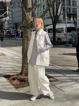 「カーブデニム」｜GALLEST  OFFICIALさん（レディース・160cm）の冬コーディネート