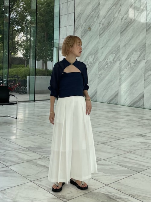 セール】【セットアップ可能】ペーパーライクタックフレアパンツ