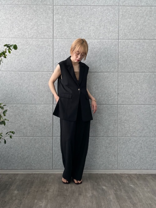 GALLEST / ギャレスト 【接触冷感／セットアップ対応】リネンライクジレジャケット【カセット服/通勤・オフィス】 接触冷感／セットアップ対応】リネンライクジレジャケット