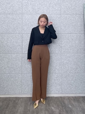 「GALLEST（ギャレスト）のアイテム（テーラードジャケット）」を使った、GALLEST  OFFICIALさん（レディース・159cm）の冬コーディネート