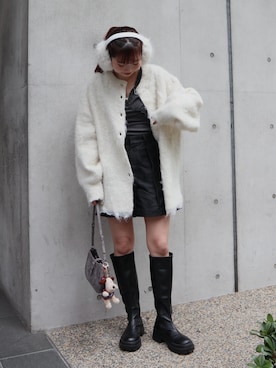 「アイテム（トートバッグ）」を使った、shiop1007さん（レディース・152cm）の冬コーディネート