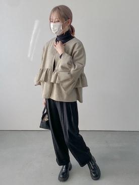 「ハイトーンカラー」｜「アイテム（ダウンジャケット/コート）」を使った、yuiさん（レディース・164cm）の秋コーディネート