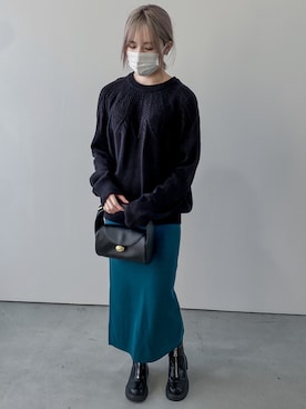 「SUGAR BISKET（シュガービスケット）のニットタイトスカート（スカート）」を使った、yuiさん（レディース・164cm）の秋コーディネート