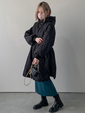 「ハイトーンカラー」｜「アイテム（ダウンジャケット/コート）」を使った、yuiさん（レディース・164cm）の冬コーディネート