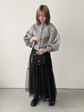 「アイテム（カーディガン/ボレロ）」を使った、yuiさん（レディース・163cm）の秋コーディネート