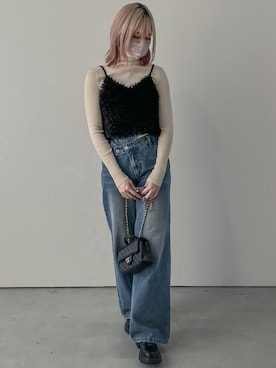 「タートルネック」｜「アイテム（キャミソール）」を使った、yuiさん（レディース・164cm）の冬コーディネート