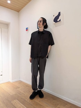 「ベーシック/トラッド」｜「アイテム（その他シューズ）」を使った、ナカゴミさん（メンズ・184cm）の夏コーディネート