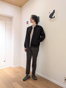 「green label relaxing（グリーンレーベルリラクシング）のアイテム（ブルゾン）」を使った、ナカゴミさん（メンズ・184cm）の秋コーディネート