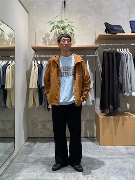 「GEVACO（ゲバコ）の【GEVACO】コーデュロイワークパンツ（その他パンツ、ブラック系）」を使った、yonmaru2さん（メンズ・175cm）の秋コーディネート