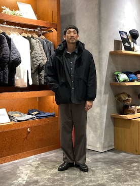 「アイテム（ダウンジャケット/コート）」を使った、yonmaru2さん（メンズ・175cm）の秋コーディネート