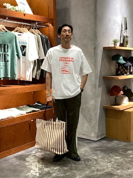 「etsinta（エシンタ）のアイテム」を使った、yonmaru2さん（メンズ・175cm）の夏コーディネート