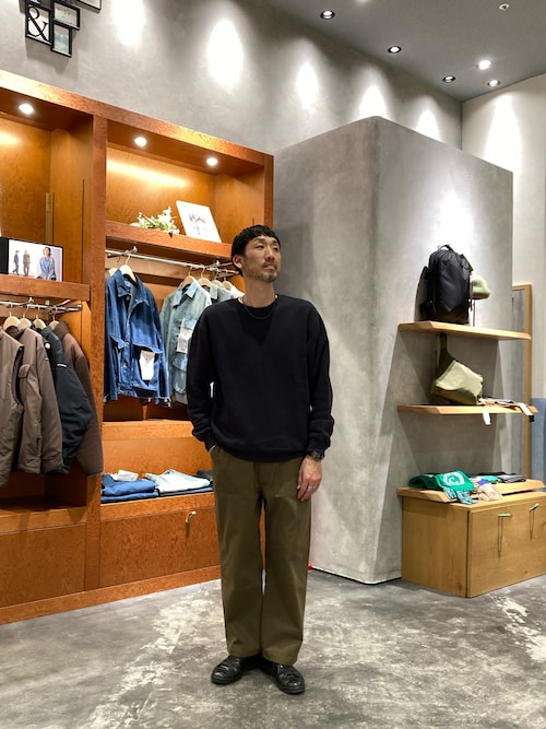 ヘリンボンストレートベイカーワイドパンツ