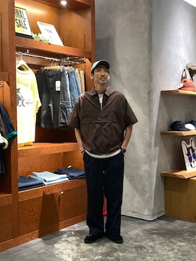 「CIAOPANIC TYPY（チャオパニックティピー）のアイテム（帽子）」を使った、yonmaru2さん（メンズ・175cm）の夏コーディネート