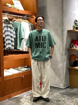 「CIAOPANIC TYPY（チャオパニックティピー）のアイテム（パンツ）」を使った、yonmaru2さん（メンズ・175cm）の夏コーディネート