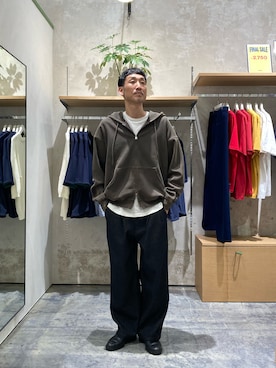 「CIAOPANIC TYPY（チャオパニックティピー）のハイパーストレッチツイストタックデニム（デニムパンツ、ブルー系）」を使った、yonmaru2さん（メンズ・175cm）の秋コーディネート