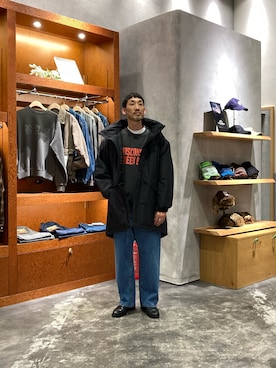 「アイテム（ダウンジャケット/コート）」を使った、yonmaru2さん（メンズ・175cm）の秋コーディネート