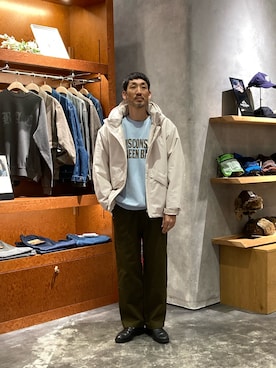 「アイテム（ダウンジャケット/コート）」を使った、yonmaru2さん（メンズ・175cm）の秋コーディネート