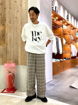 「etsinta（エシンタ）のアイテム（スラックス）」を使った、yonmaru2さん（メンズ・175cm）の夏コーディネート