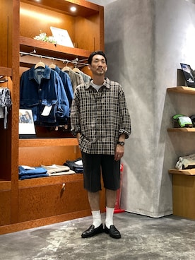 「CIAOPANIC TYPY（チャオパニックティピー）の【UNISEX】モール混長袖チェックシャツ（シャツ/ブラウス）」を使った、yonmaru2さん（メンズ・175cm）の秋コーディネート