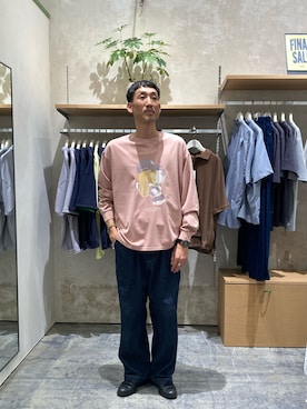 「CIAOPANIC TYPY（チャオパニックティピー）のハイパーストレッチツイストタックデニム（デニムパンツ、ブルー系）」を使った、yonmaru2さん（メンズ・175cm）の秋コーディネート