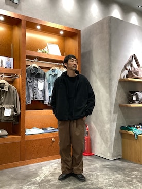 「ナイロンパンツ」｜「アイテム（ブルゾン）」を使った、yonmaru2さん（メンズ・175cm）の冬コーディネート