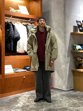 「アイテム（ダウンジャケット/コート）」を使った、yonmaru2さん（メンズ・175cm）の秋コーディネート