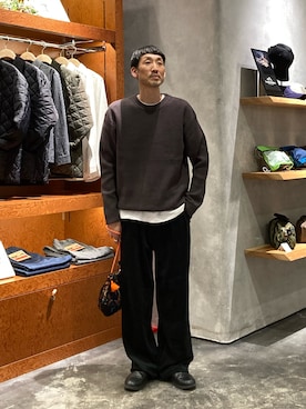 「CIAOPANIC TYPY（チャオパニックティピー）の【冬も暖かい◎】男女兼用/モールタックストレートパンツ（スラックス）」を使った、yonmaru2さん（メンズ・175cm）の冬コーディネート