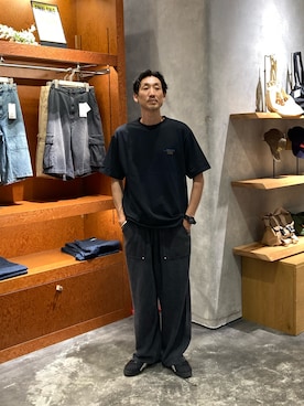 「Franklin Climbing（フランクリンクライミング）の【Franklin Climbing×JIMNY】CATグラフィックTee（Tシャツ/カットソー、ブラック系）」を使った、yonmaru2さん（メンズ・175cm）の夏コーディネート