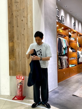 「ミッキー」｜「アイテム（スラックス）」を使った、yonmaru2さん（メンズ・175cm）の夏コーディネート