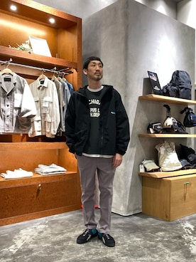 「アイテム（マウンテンパーカー）」を使った、yonmaru2さん（メンズ・175cm）の春コーディネート