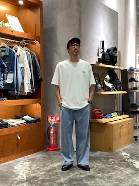 「CIAOPANIC TYPY（チャオパニックティピー）のアイテム（帽子）」を使った、yonmaru2さん（メンズ・175cm）の夏コーディネート