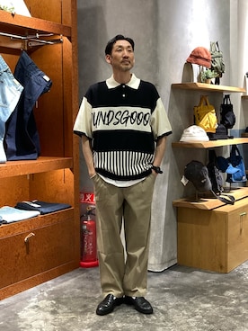 「CIAOPANIC TYPY（チャオパニックティピー）のアイテム（パンツ）」を使った、yonmaru2さん（メンズ・175cm）の春コーディネート