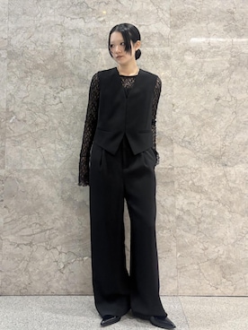 「アイテム（つなぎ/オールインワン）」を使った、abe sakiさん（レディース・157cm）の冬コーディネート