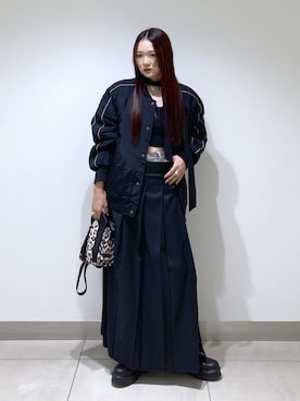 「アイテム（ブルゾン）」を使った、abe sakiさん（レディース・157cm・20代）の秋コーディネート