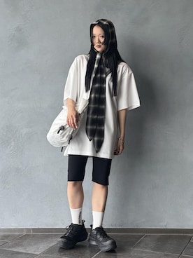 「HUNTER（ハンター）のアイテム」を使った、abe sakiさん（レディース・157cm）の夏コーディネート