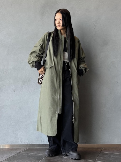 GANNI（ガニー）】 Tech Seersucker Oversized Shell Coat