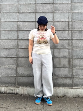 「アイテム（ハンチング/ベレー帽）」を使った、aoiさん（レディース・167cm）の夏コーディネート